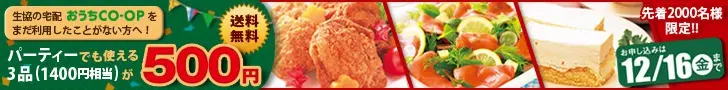 500 yen for 3 items that can be used at an in-home CO-OP party