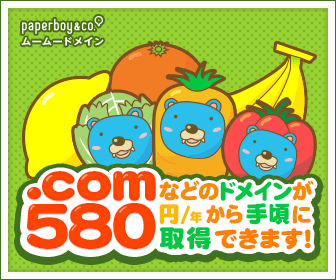 You can get a .com domain name for as low as 580 yen/year!