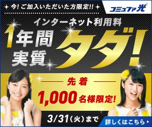Free Internet access for 1 year! Commufa Hikari