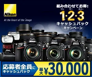  Cash back for all applicants up to 30,000 Nikon