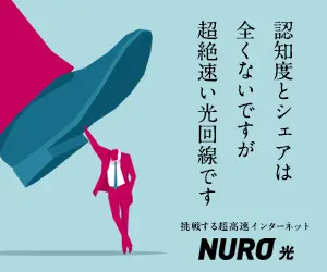  It has no recognition and market share, but it's a super fast optical line NURO Hikari