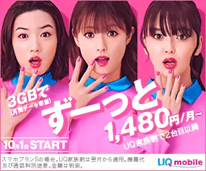  3GB for 1,480 yen/month - UQ mobile