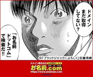 「お名前ドットコム」で検索だ‼